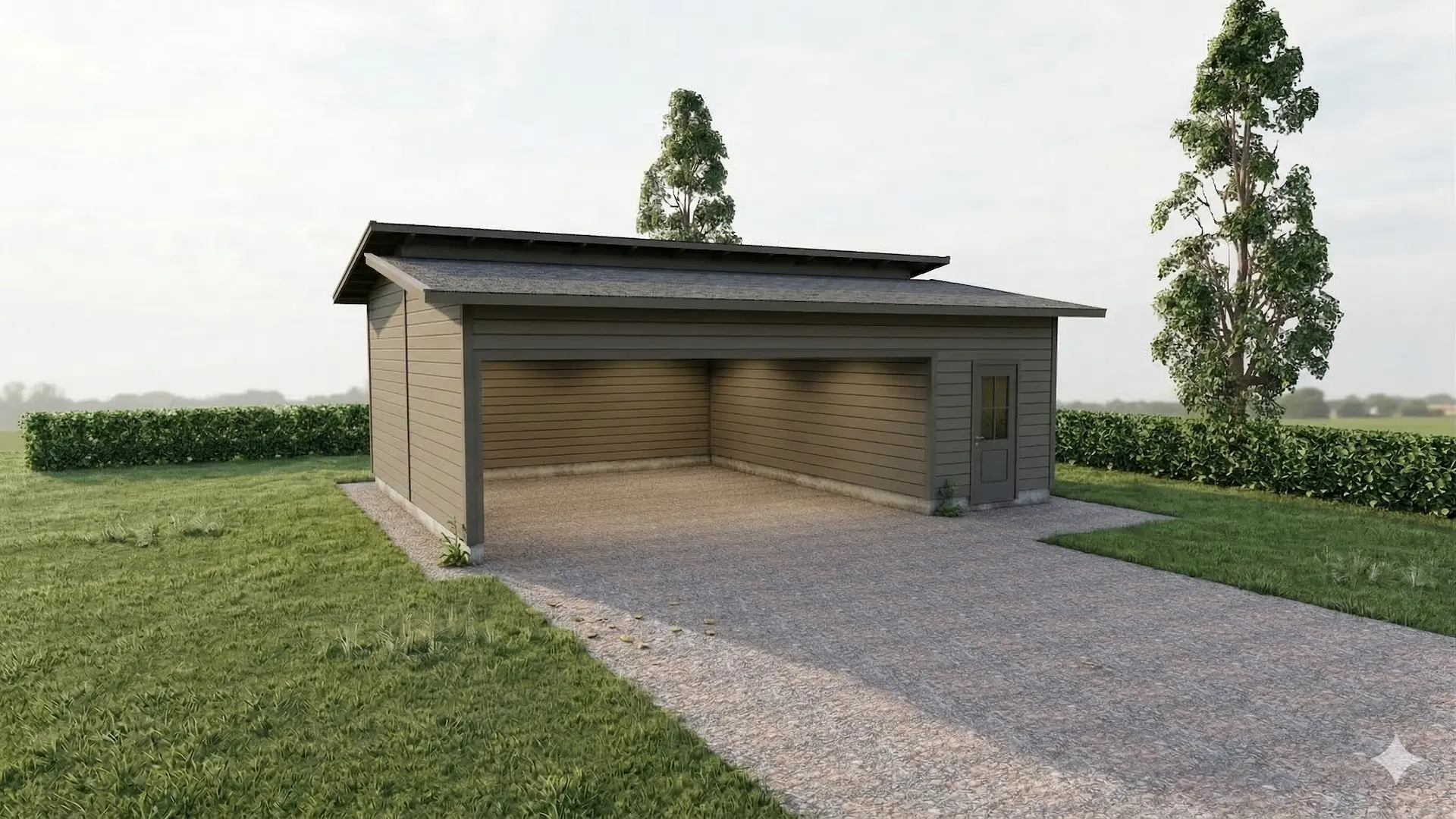 Autokatos kahdelle autolle varastolla ja murretulla harjakatolla. 